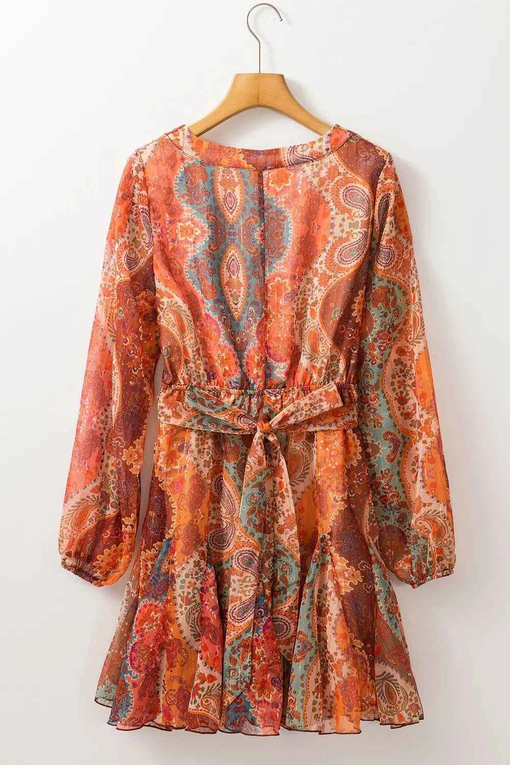 Boho Paisley Print Long Sleeve Mini Dress b175befa-b84c-49c5-87a6-6f13672b08b8-Max-Origin