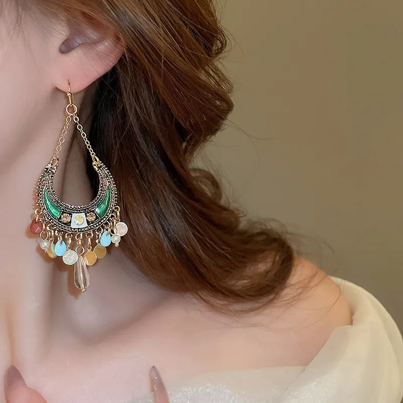 Rhinestone Resin Alloy Dangle Earrings b177a4bb-e489-41a6-80e0-828c9943e0d4-Max