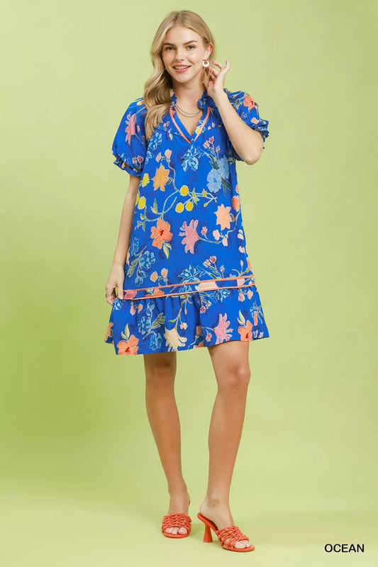 Floral Ruffle Hem Mini Dress b18e91ad-f778-4c5c-86a2-6b4e3a7e60be-Max-Origin