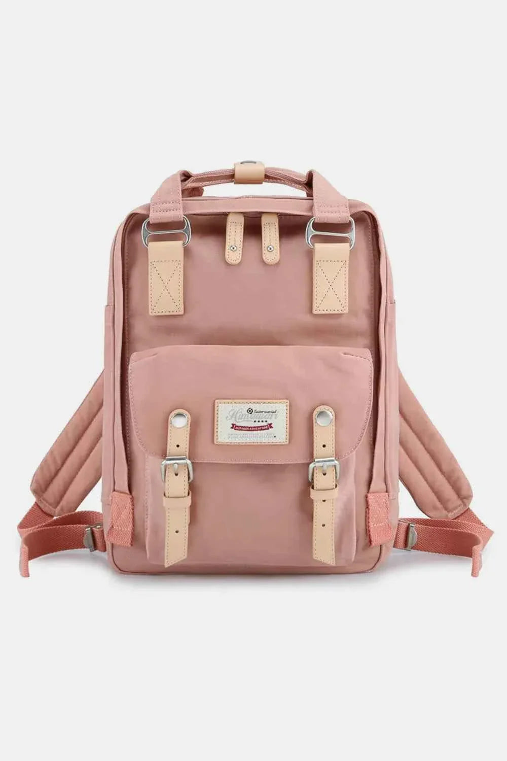 Himawari Contrast Waterproof Nylon Backpack Bag Pink Lemonade One Size b1927f96-eb48-4fd9-8b1b-44c281d8586f-Max