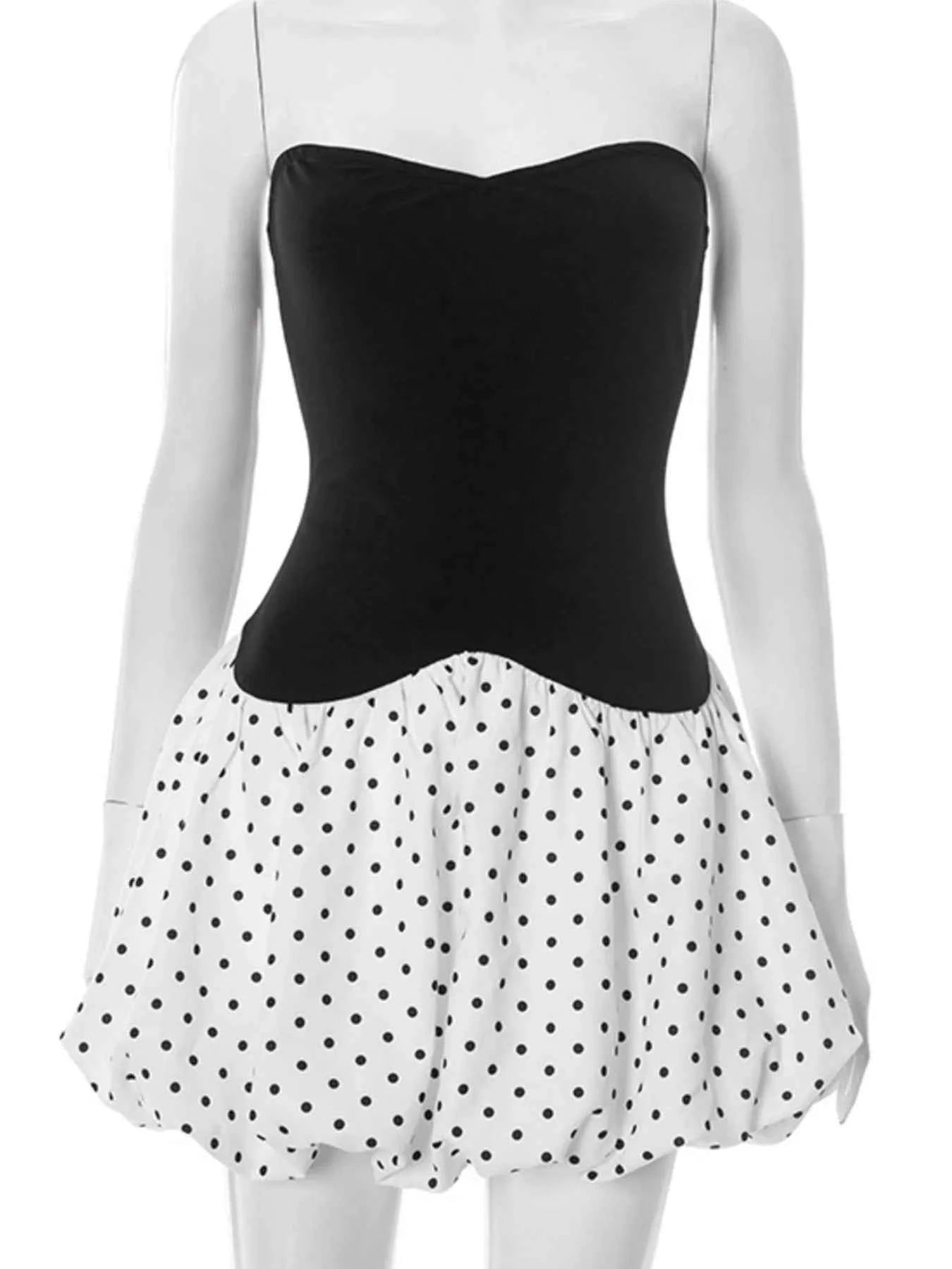 Sweetheart Neck Polka Dot Tube Mini Dress b1a73c21-ebbf-4480-b816-a09e45a00a7d-Max-Origin