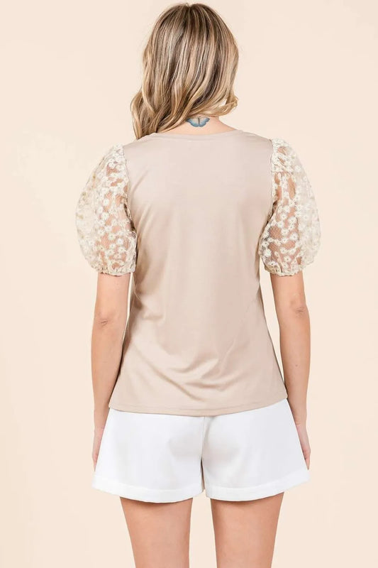 Mittoshop Round Neck Puff Short Sleeve Top b1c540cd-d0bb-45f7-9bc7-dba15b5f8e3a-Max