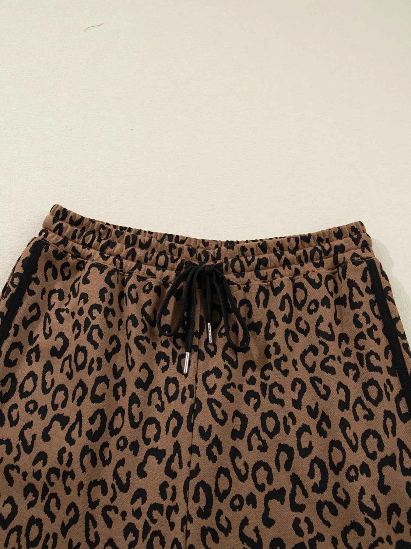 Striped Trim Leopard Long Sleeve Top Drawstring Pant Set b1cff0afb59e4b69bee144d812dc38ee-Max-Origin