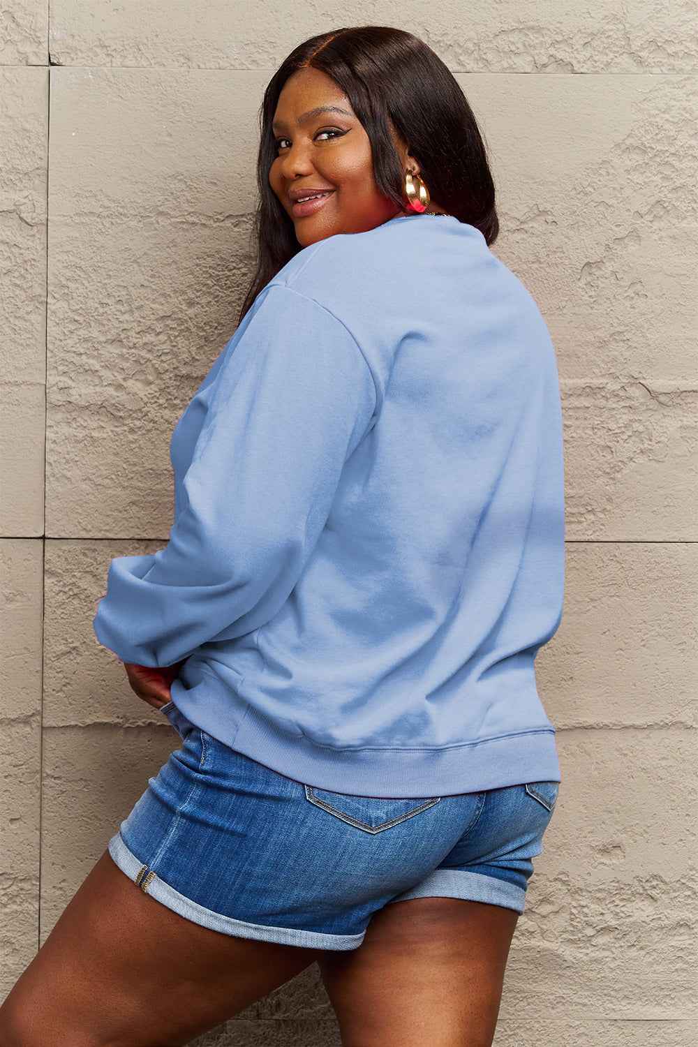 Simply Love Full Size IN MY MAMA EAR Graphic Sweatshirt b1f8677ab7904355acac091781d18682-Max