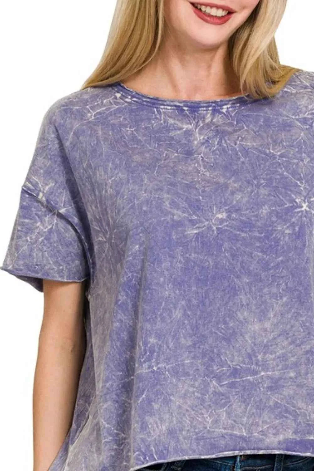Zenana Washed Crew Neck Short Sleeve Crop Box Tee b1f896ba-dbe0-4ee8-94a9-26dcdebc9d1d-Max-Origin