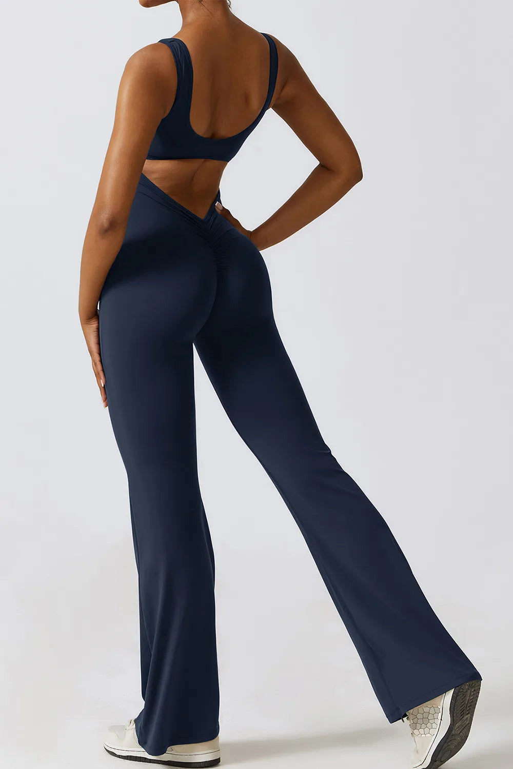 Basic Bae Cutout Ruched Bootcut Sleeveless Active Jumpsuit b1f94495-d416-4c9a-8022-f737be91a2a6-Max