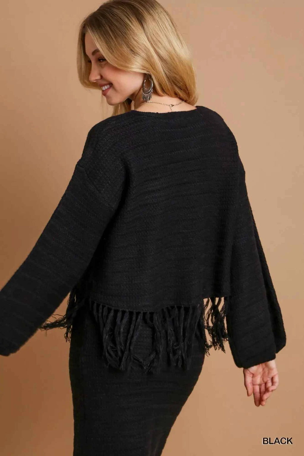 Umgee Crochet Knit Crop Top with Frey Hem b2065429-5344-4d2d-ba7a-4326fb887f77-Max-Origin