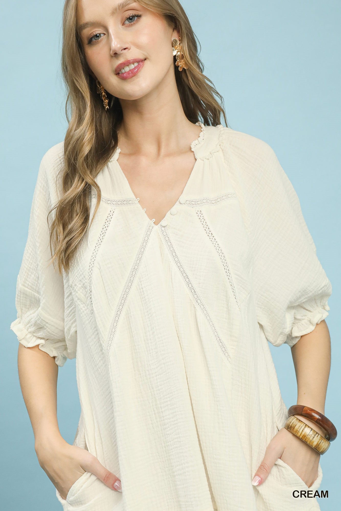 Umgee Cotton Gauze Mini Dress b2233ee1-b9e0-4542-a263-83628cff060d-Max