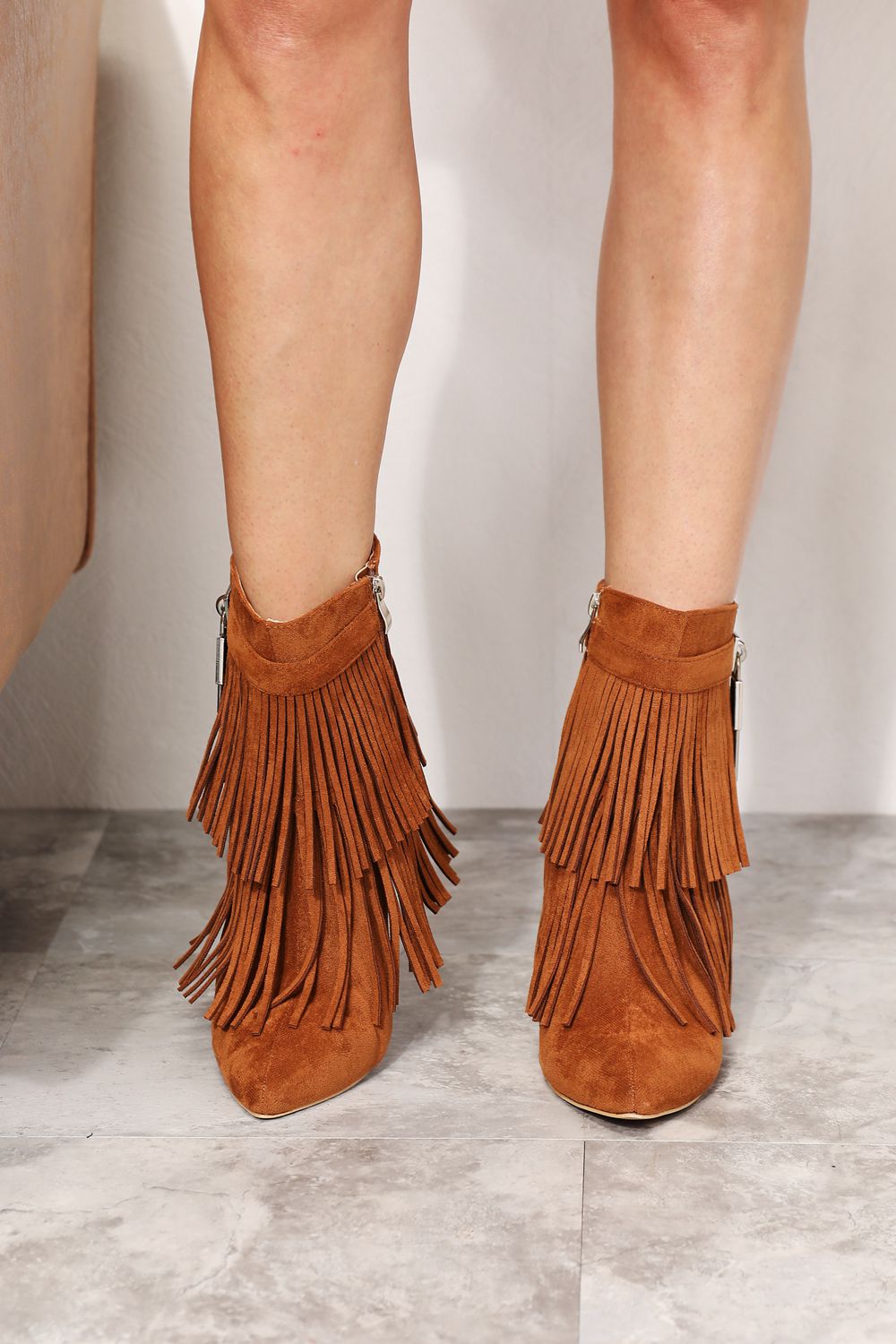 Legend Women's Tassel Wedge Heel Ankle Booties b22f722fa1c54d6facecbd9ee53b91eb-Max
