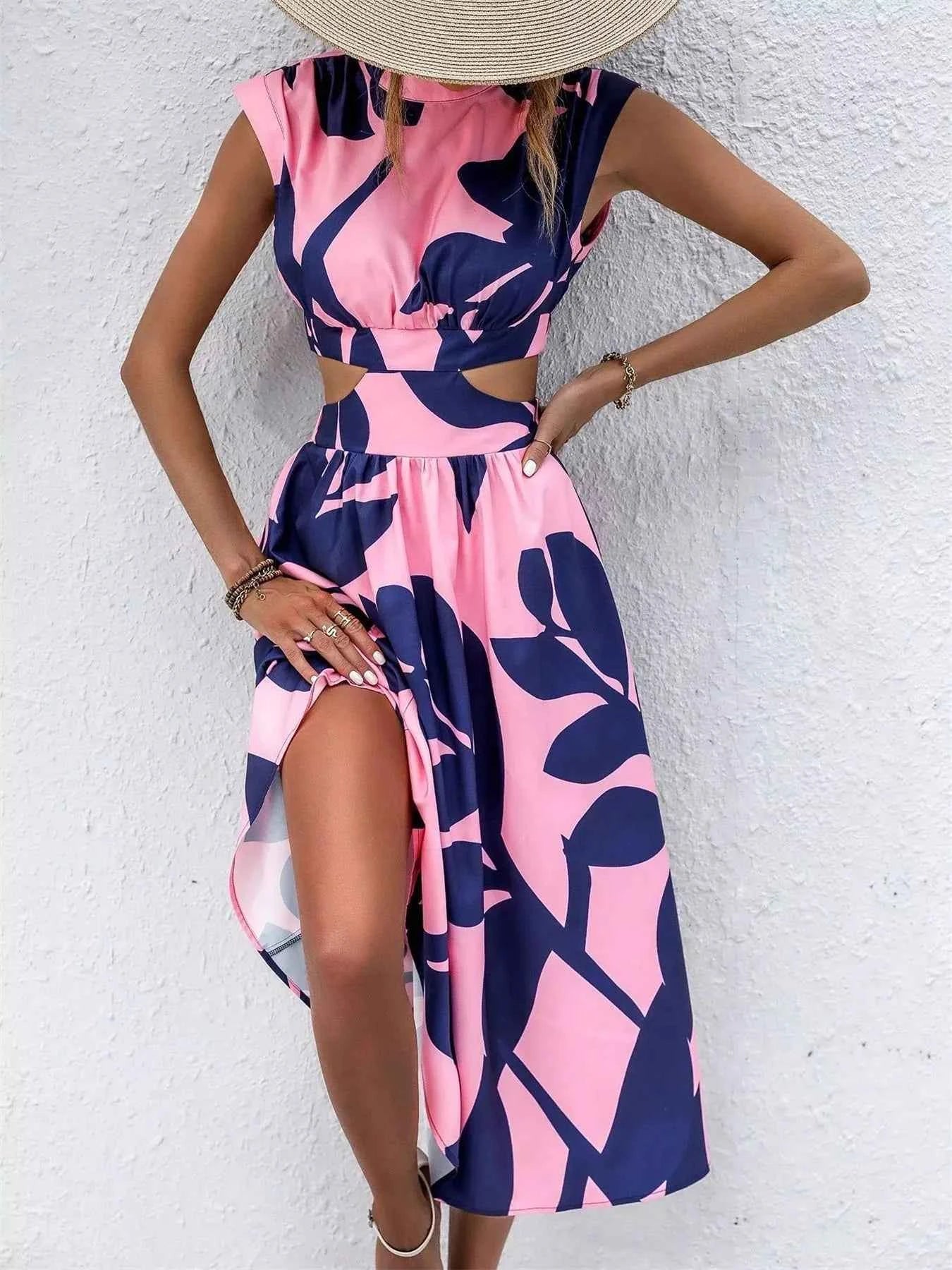 Cutout Printed Sleeveless Dress b251af6a-dfd1-4f08-ab99-10b87bb725ac-Max-Origin