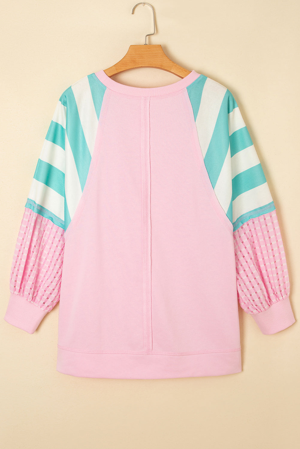 Bonbon Striped Colorblock Patchwork Raglan Sleeve Top b259d391c9004726
