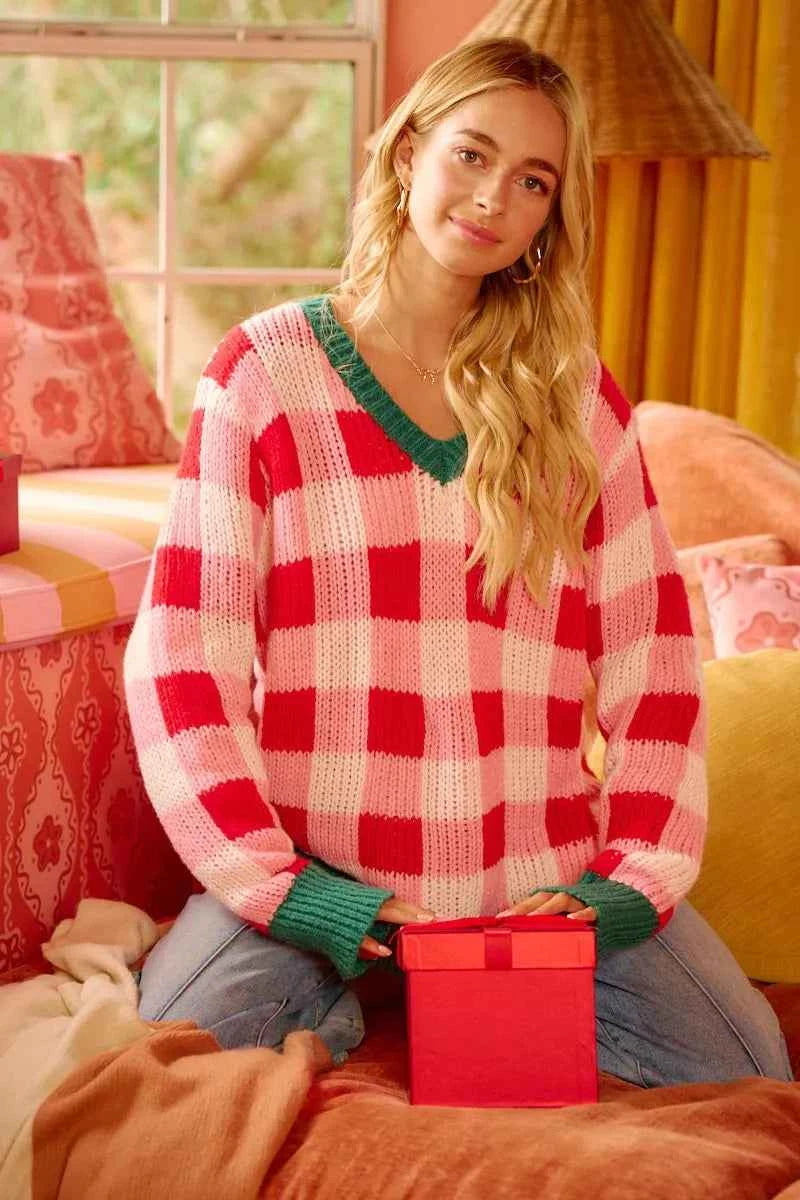 BiBi Christmas Theme Checker Board Sweater b25a78338bb54475887fc44b9b1dd81b-Max-Origin