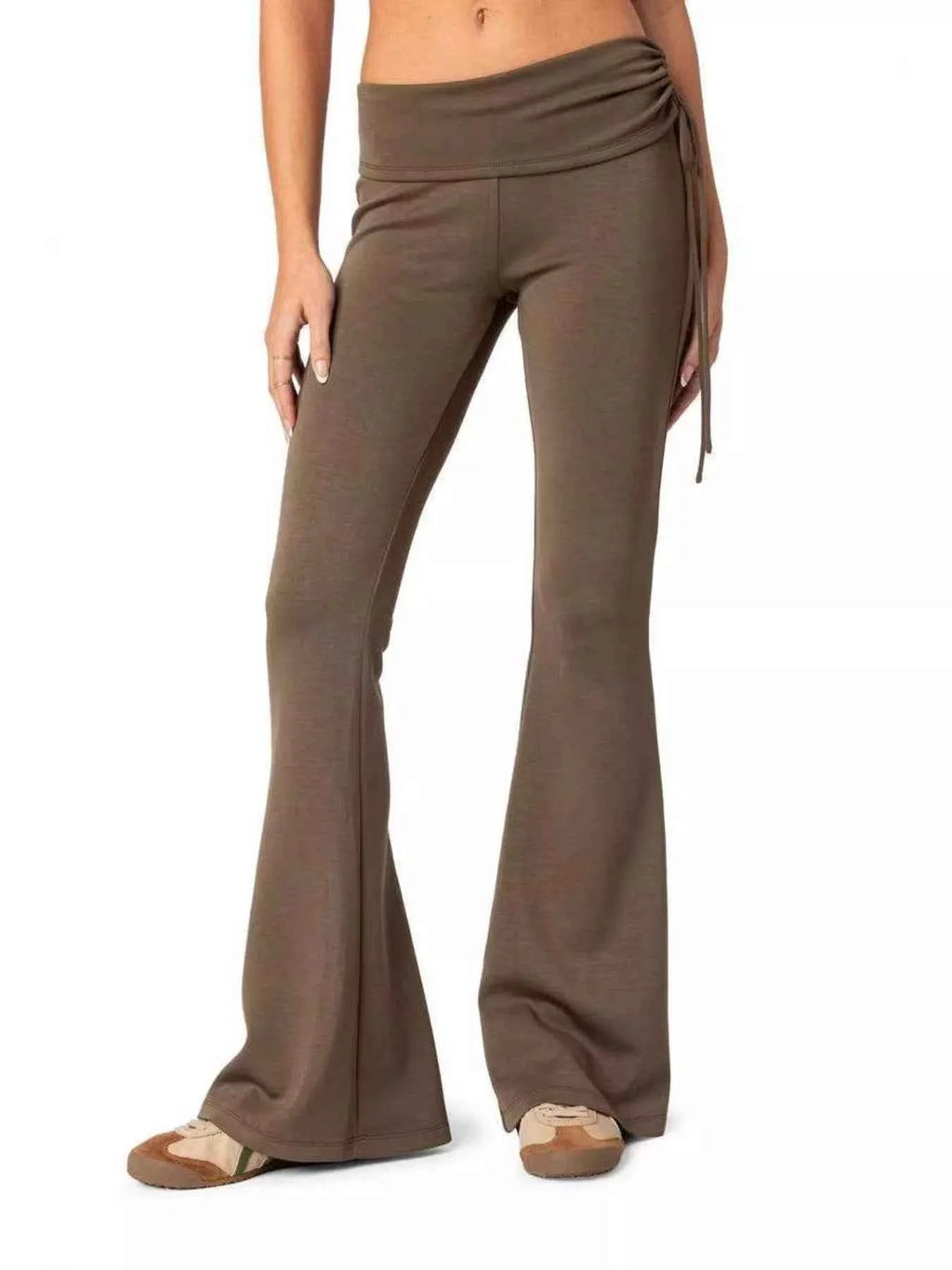High-Waisted Flare Pants Khaki b270b2fb-03b0-42c9-9708-d4cd79e25fd3-Max-Origin