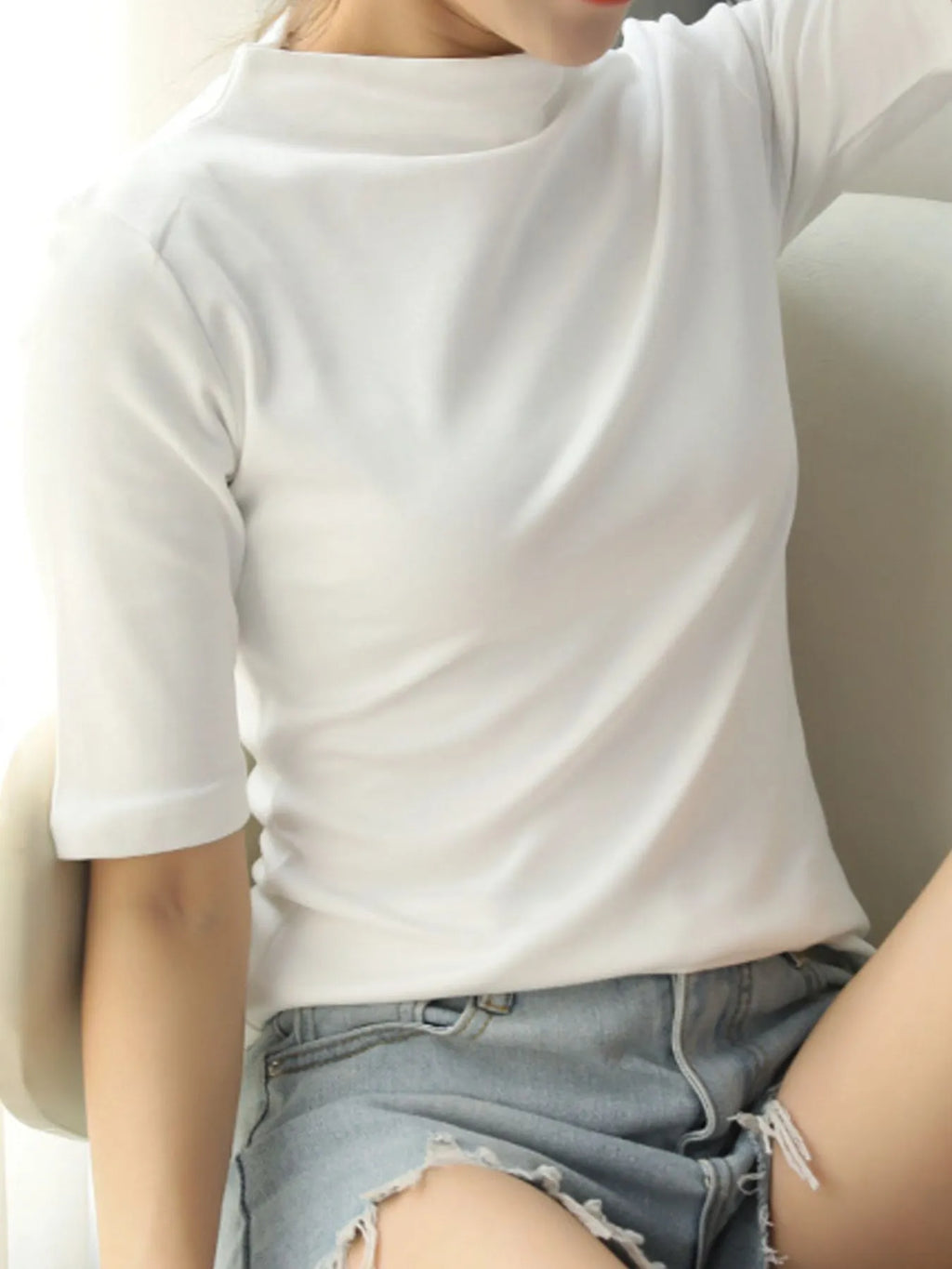 Solid Color Short Sleeve T-Shirt b287cfef-aa71-44ec-a6f7-6130f241414c-Max-Origin