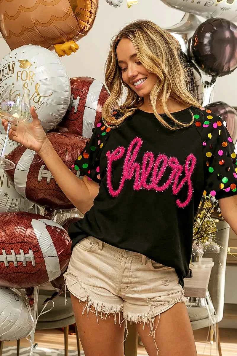 BiBi Metallic Letter Spangle Raglan Puff Sleeve Top b28c3c3214dc4e02a6b8b820dc49c843-Max-Origin