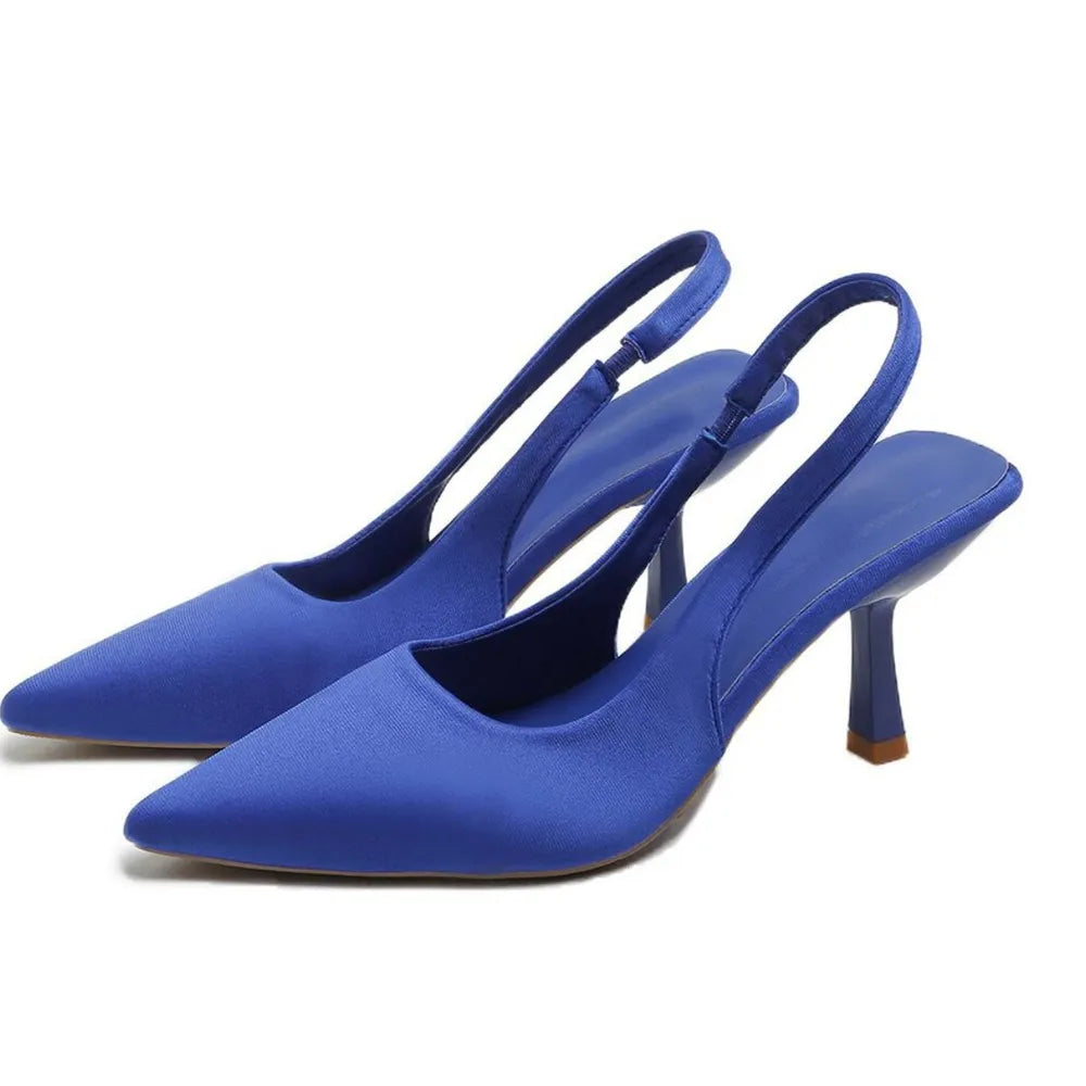 Point Toe Kitten Heel Slingback Pumps Blue b28da029-bdfa-4021-bf47-bdaac2c8fab1-Max