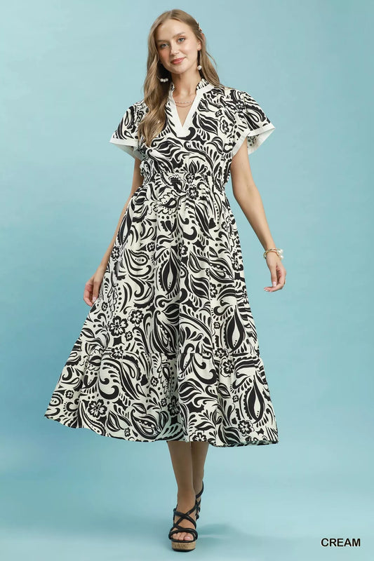Paisley Print Midi Dress with Side Pockets b293f5c9-f43a-417d-8eb4-7d82b719ef2d-Max-Origin