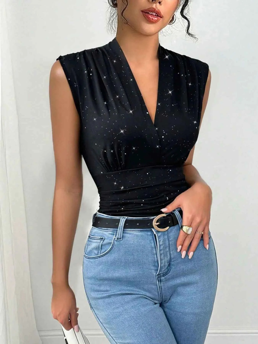 Surplice Sleeveless Slim Blouse b29449fdeb12436f9d95c89f974d8431-Max-Origin