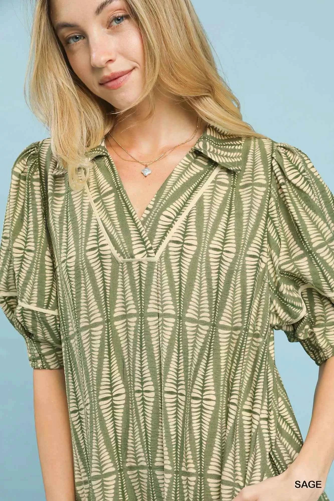Umgee Geometric Print Midi Dress b29cfef7-ee90-4c3a-b20c-12fa221d2298-Max-Origin