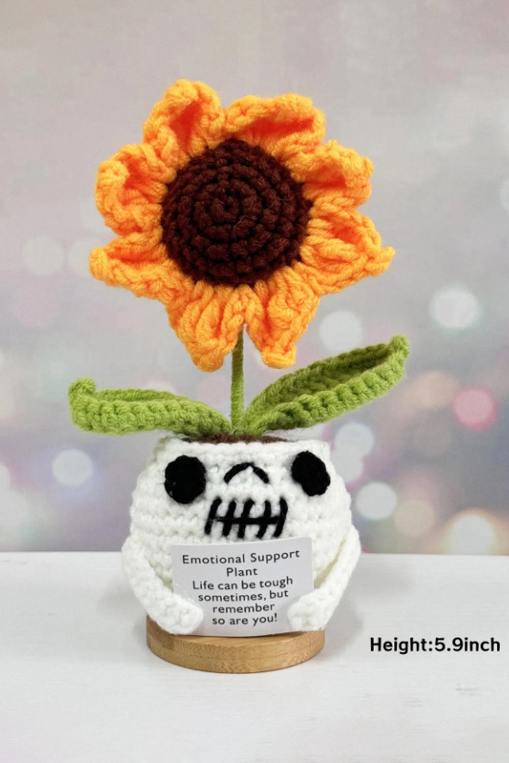 Orange Emotional Support Crochet Sunflower Halloween Pot b2d44194df65d0a0