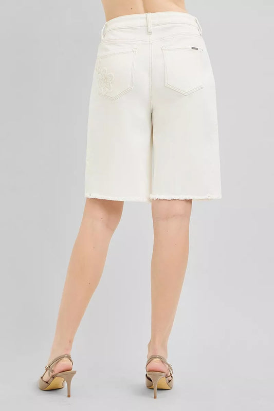 Slouchy Relaxed Floral Embroidered Bermuda Denim Shorts b2d8388b-8288-459b-b262-01c68085df7b-Max-Origin