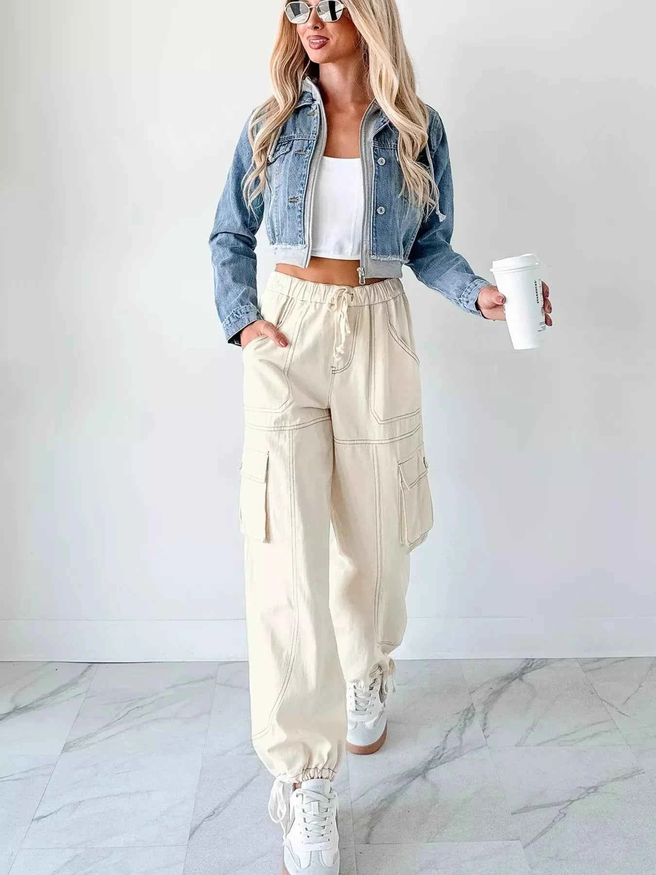 Distressed Zip Up Cropped Hooded Denim Jacket b2dcfc4544db4dd49872e5bd5aab2ce4-Max-Origin
