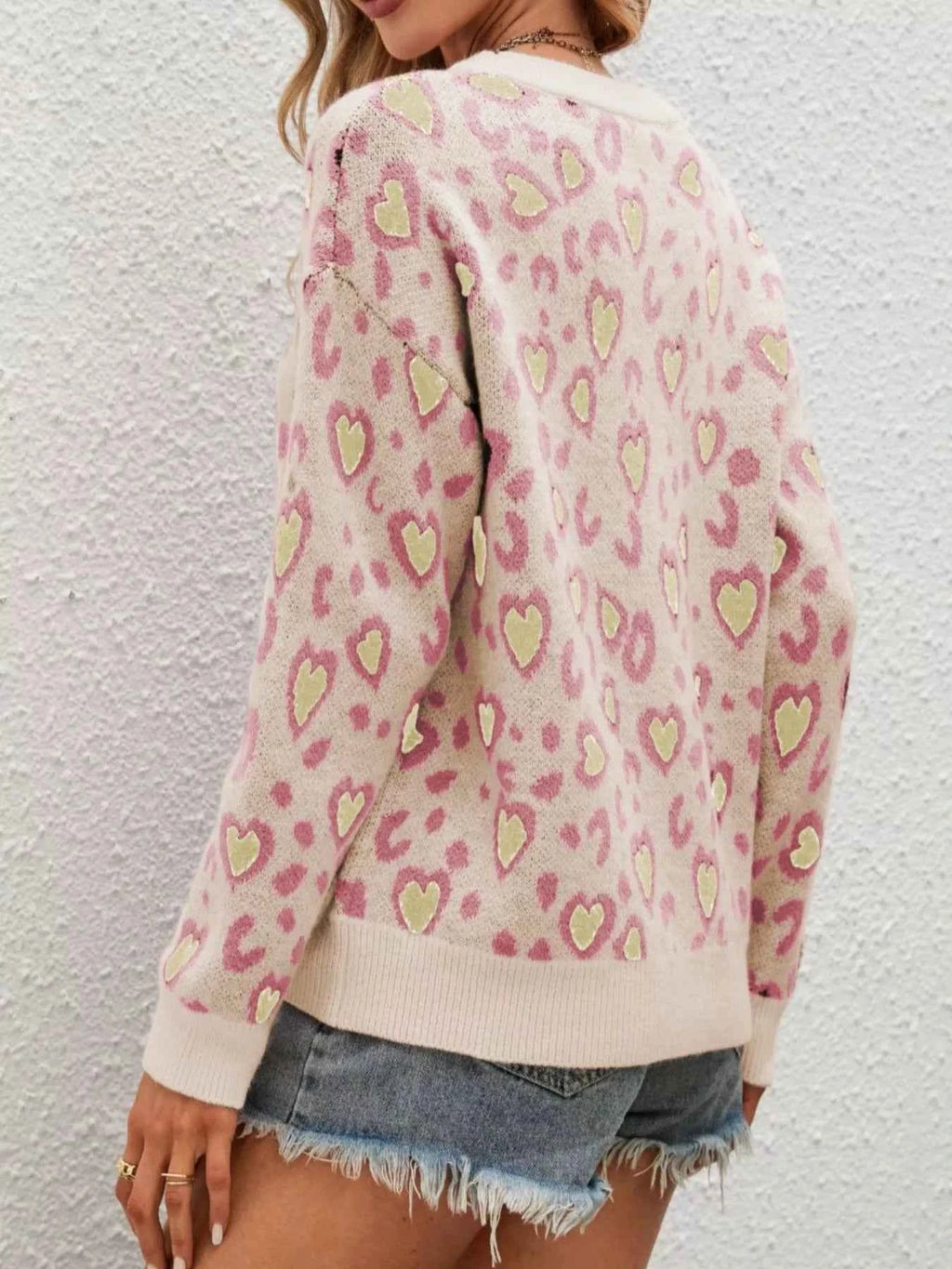 Heart Round Neck Long Sleeve Sweater b2fe6ca2-ec7c-444e-b65b-4c99a9fd1c1e-Max-Origin