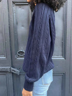 Cable Knit V-Neck Pullover Sweater b308545f04324a9ebd070030aad601a6-Max-Origin