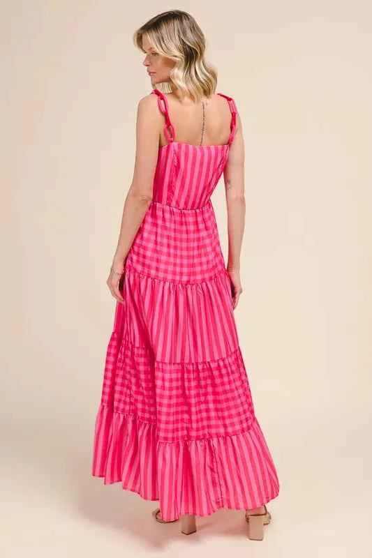 Stripe Tiered Maxi Dress with Colorful Chain Strap b3220d59c69340c8a6d1a051a52d54cd-Max-Origin