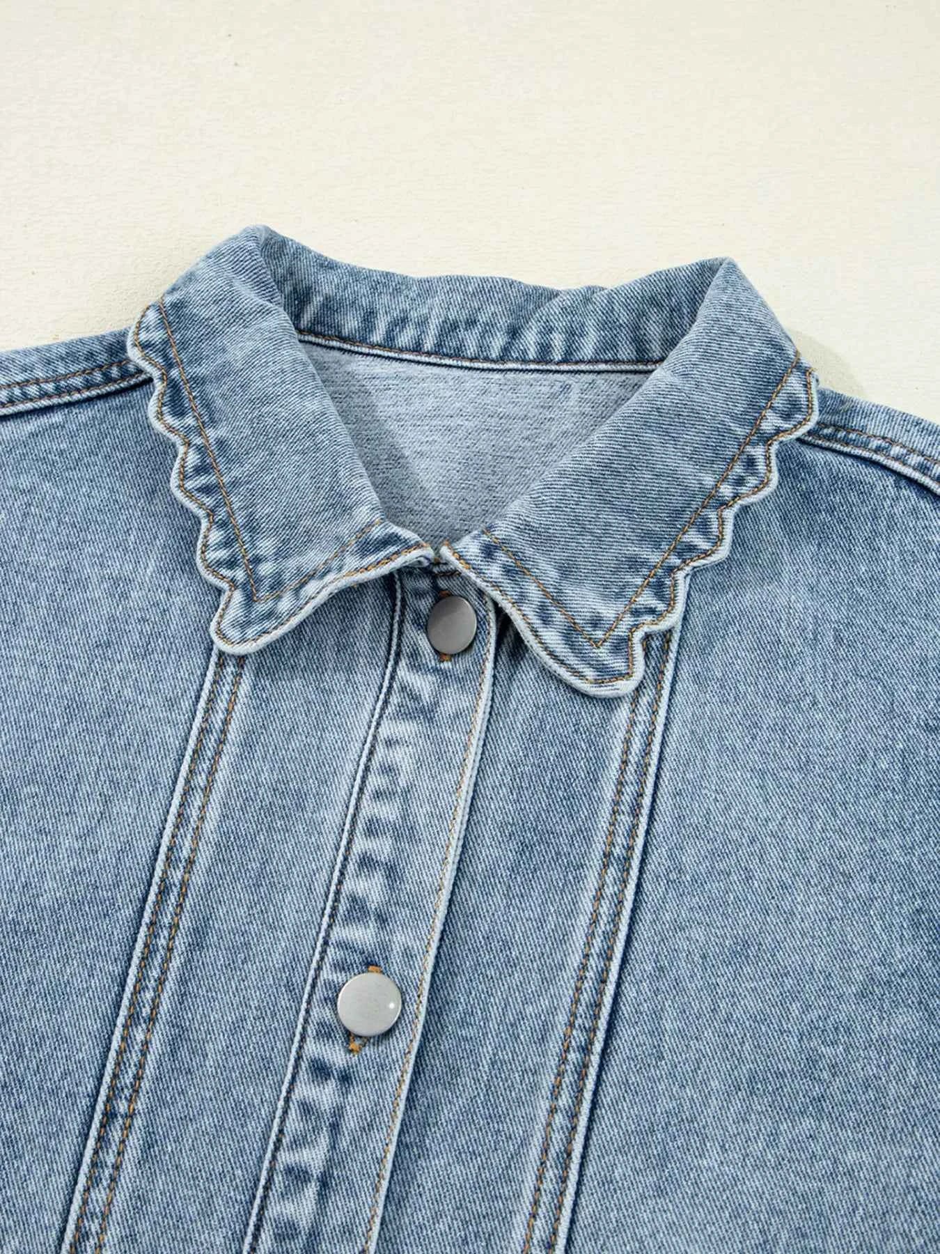Scallop Trim Collar Patched Pocket Button Up Denim Jacket b3240d93a459449b8d36a5b3e9a523a2-Max-Origin