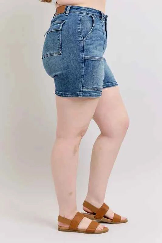 Judy Blue Full Size High Rise Denim Shorts Plus Size b324c21e-984b-4181-9e4b-f0af66a06970-Max