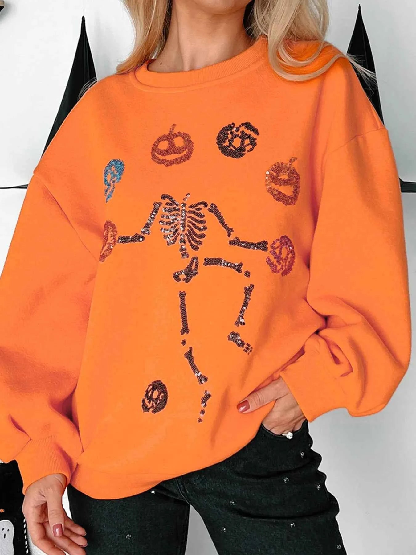 Halloween Skeleton Pumpkin Sweatshirt b32a17621d49472183bc0d29fd17bd69-Max-Origin