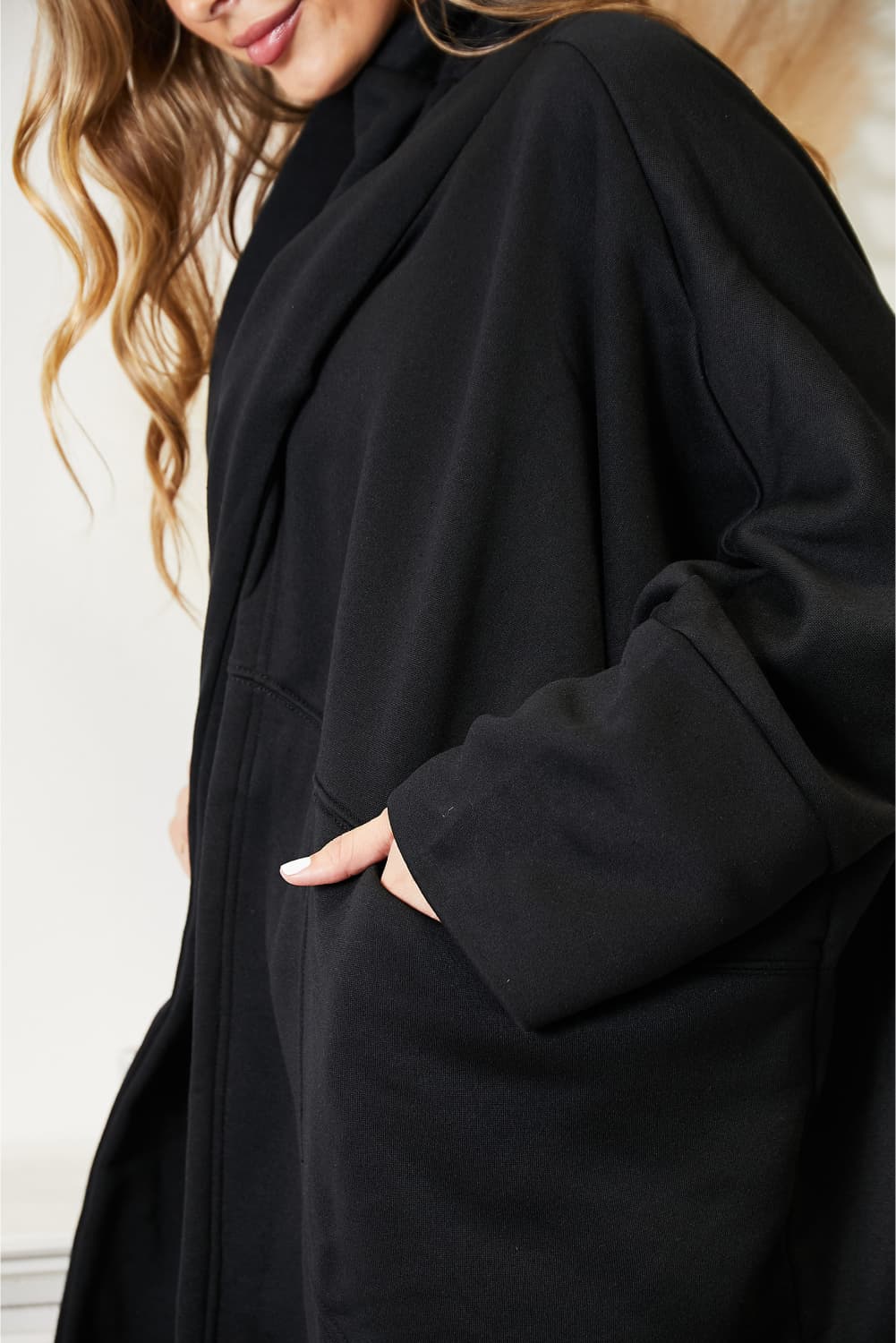HEYSON Full Size Open Front Cardigan with Scarf Design b32eaa81edc345e283ceeade21fe0206-Max
