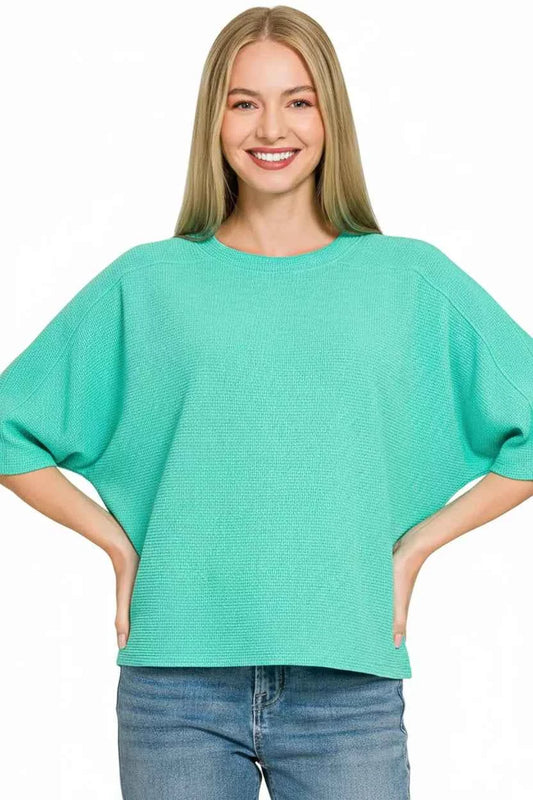 Double Knit Short Sleeve Top b33b5ada-2f9e-4508-acf6-3bcd9584be58-Max-Origin