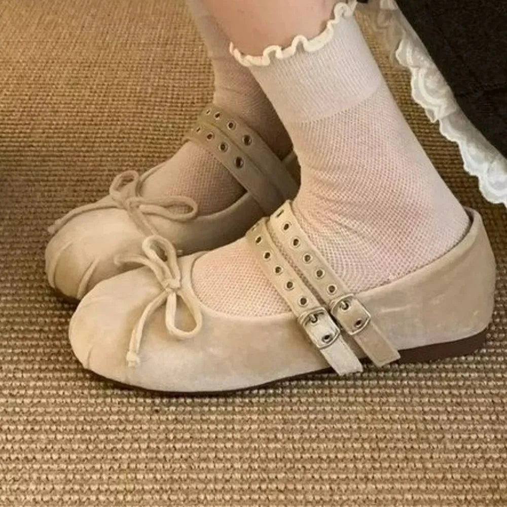 Round Toe Flats Slip-Ons Apricot b346b637-3e33-44bd-86d7-49b59d55a8e8-Max