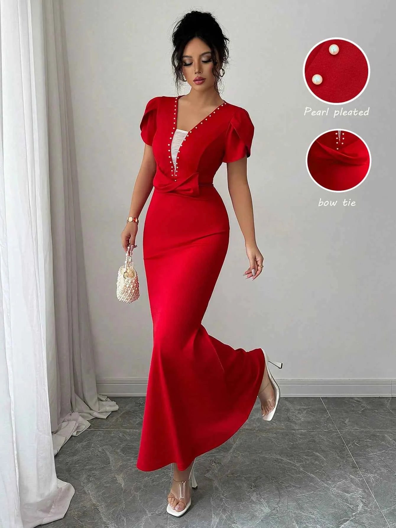 Petal Sleeve Mermaid Maxi Dress b347a2a2-14aa-47b4-a536-b589fa8bb790-Max-Origin