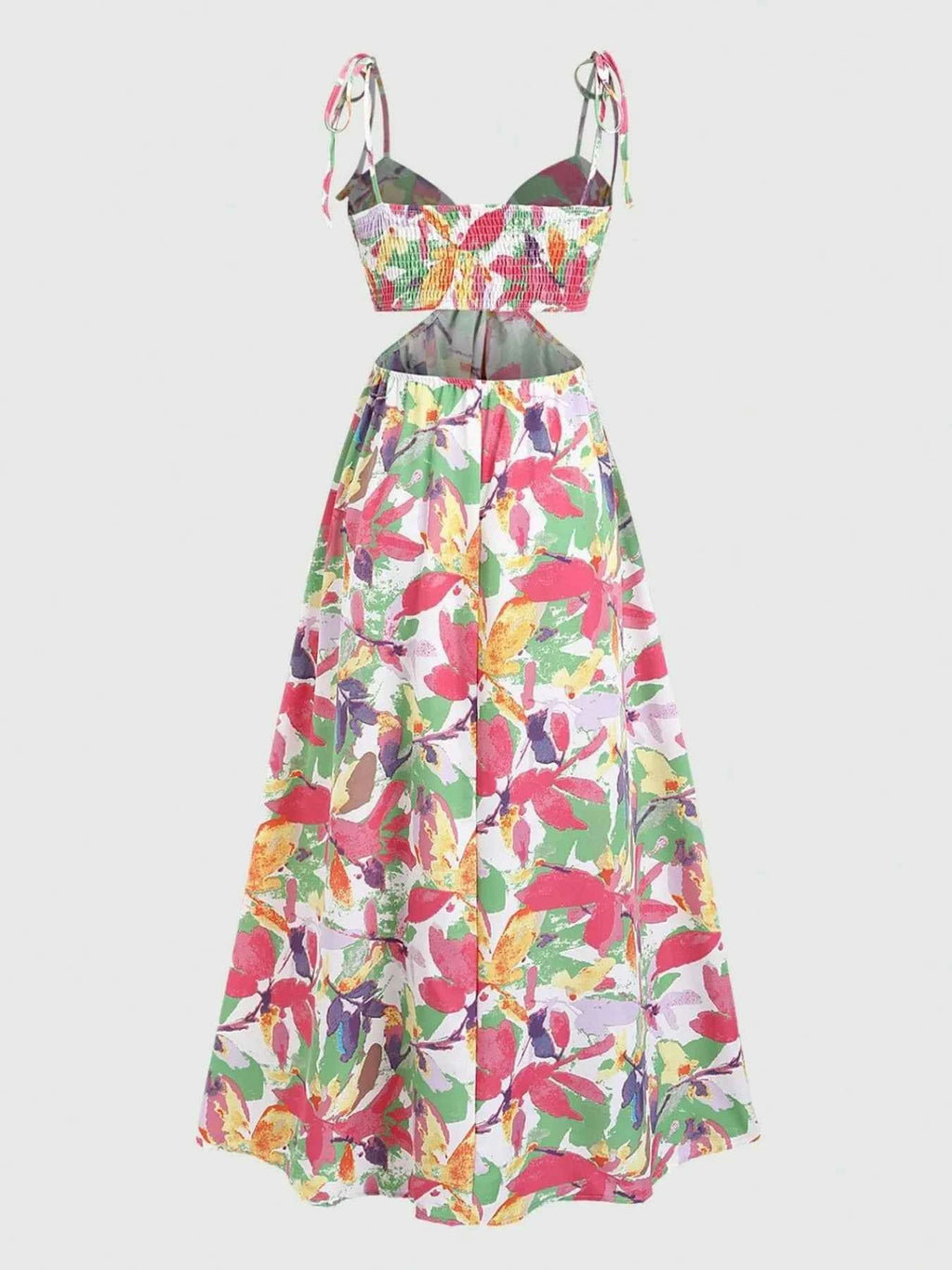 Cutout Printed Tie Shoulder Dress b350e411-e9a4-4b36-900a-476e7d0489a5-Max-Origin