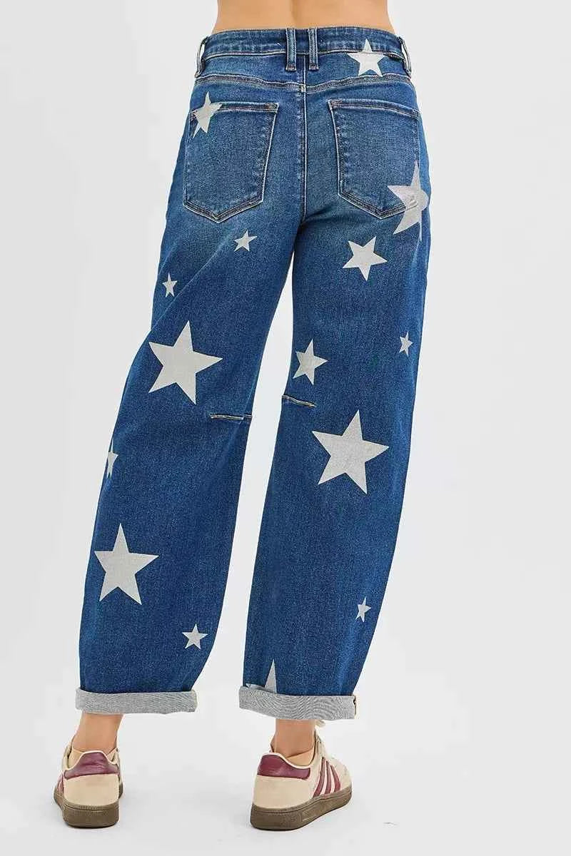 RISEN Mid Rise Ankle Length Relaxed Barrel Star Printed Jeans b367ade9fecc4b4b96c92c812ebe69c2-Max-Origin