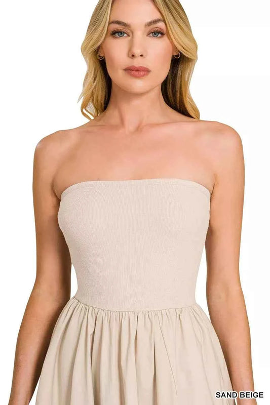 Zenana Combined Knit Tube Top Flare Mini Dress b36f13aaeece4c759a040ff16b00ea95-Max-Origin