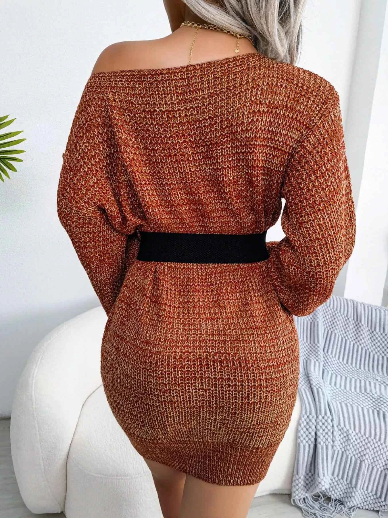 Multi-Color One-Shoulder Sweater Dress b3761a6c-e048-4446-94f5-3223550a9145-Max-Origin