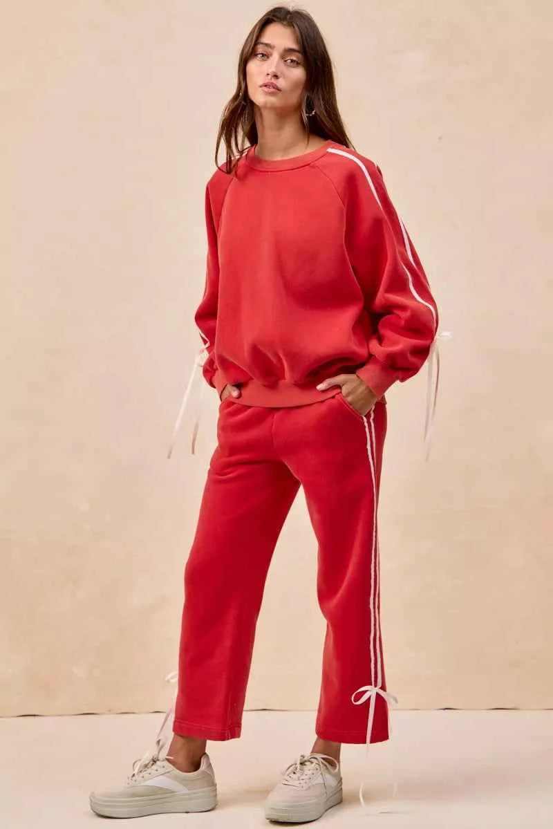 BiBi Side Lined Bow Details Fleece Sweatpants b376488dd0154290a6b3e5328e815df0-Max-Origin