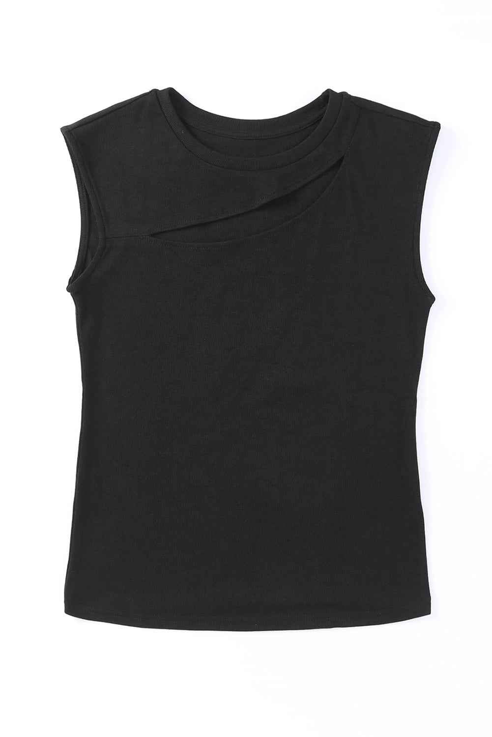 Red Solid Slash Cutout Summer Sleeveless Top b3881713e965d436