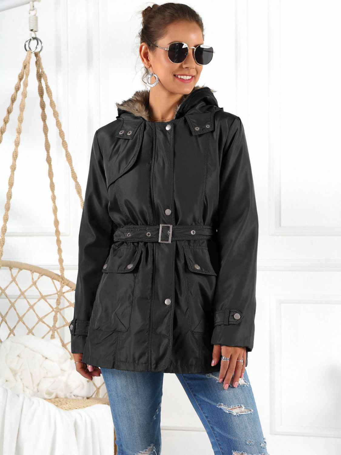 Ivy Lane Full Size Hooded Jacket with Detachable Liner (Three-Way Wear) Black b38db55a3ed941f3a353d1d4e180f6b0-Max