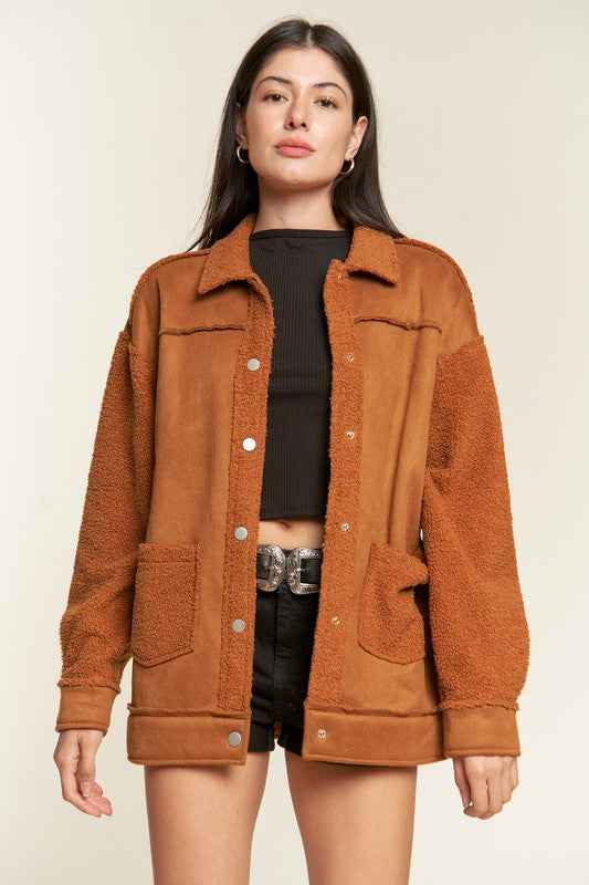 FAUX FUR AND SUEDE JACKET JJO5028 b38eea95-627d-4f34-b9ce-80c7b20cc7a4