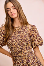 BiBi Leopard Bow Tie Attachable Puff Sleeves Dress b3a6c19273bf41e0bb04e5f1eafec85c-Max