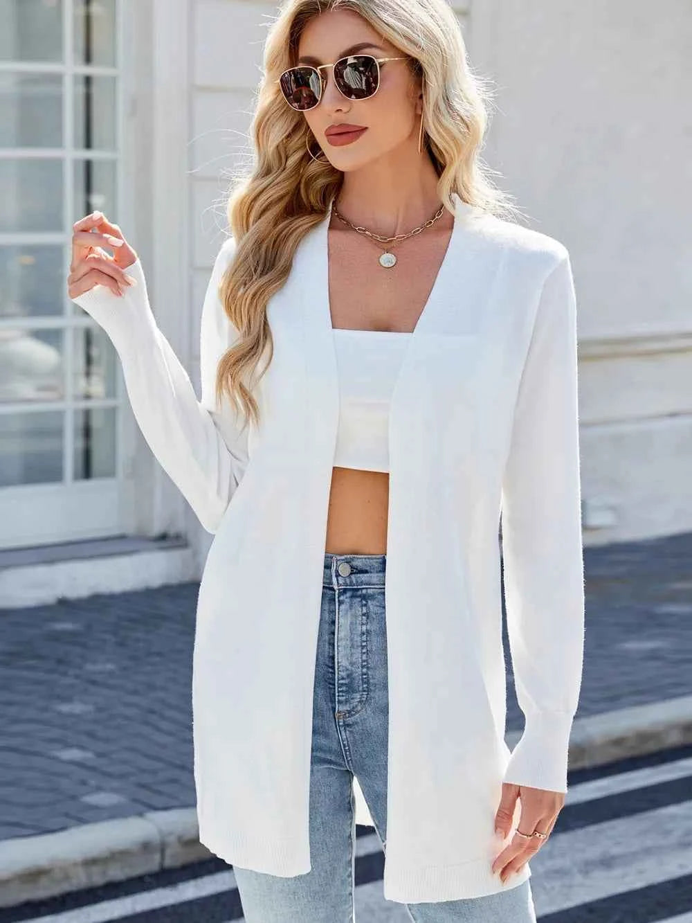 Open Front Long Sleeve Cardigan b3a8b38c-89fd-47aa-947a-bc0d9ba52f69-Max