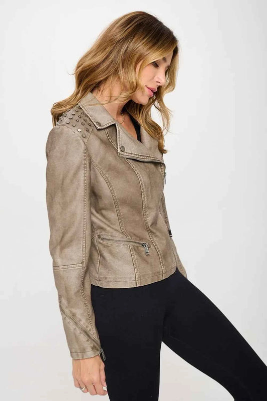 Coalition LA Studded Classic Moto Faux Leather Jacket b3b19b13-04a2-4446-8e29-52506c63ee11-Max