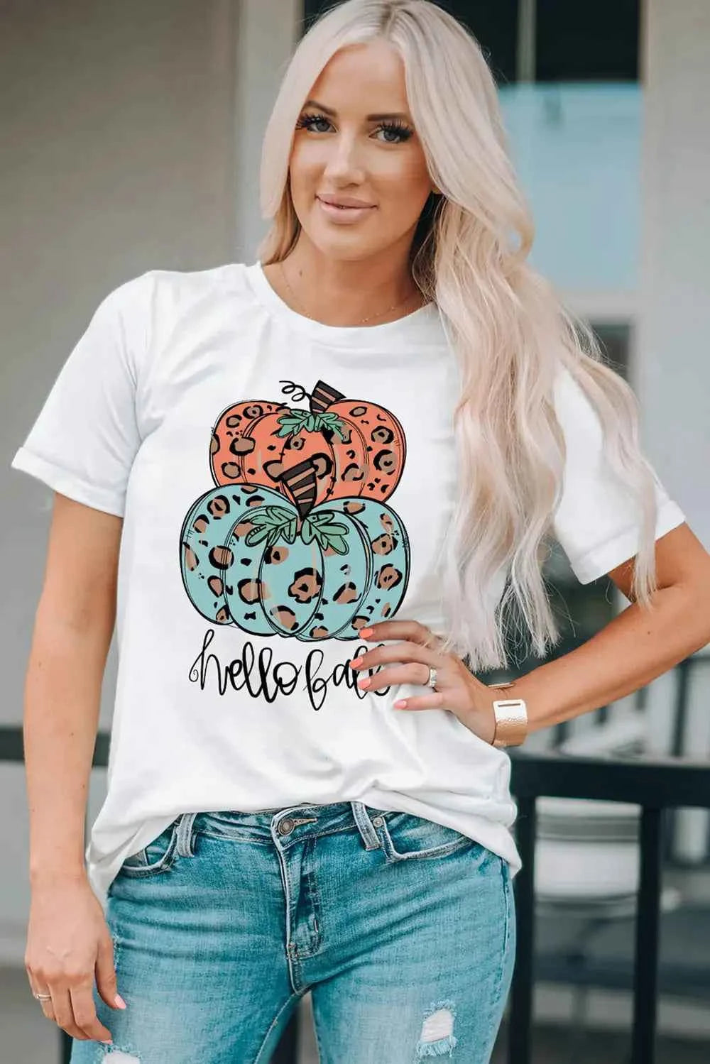 Pumpkin Graphic Short Sleeve T-Shirt b3ba25d1deed4fa58a91fa6a17436e49-Max