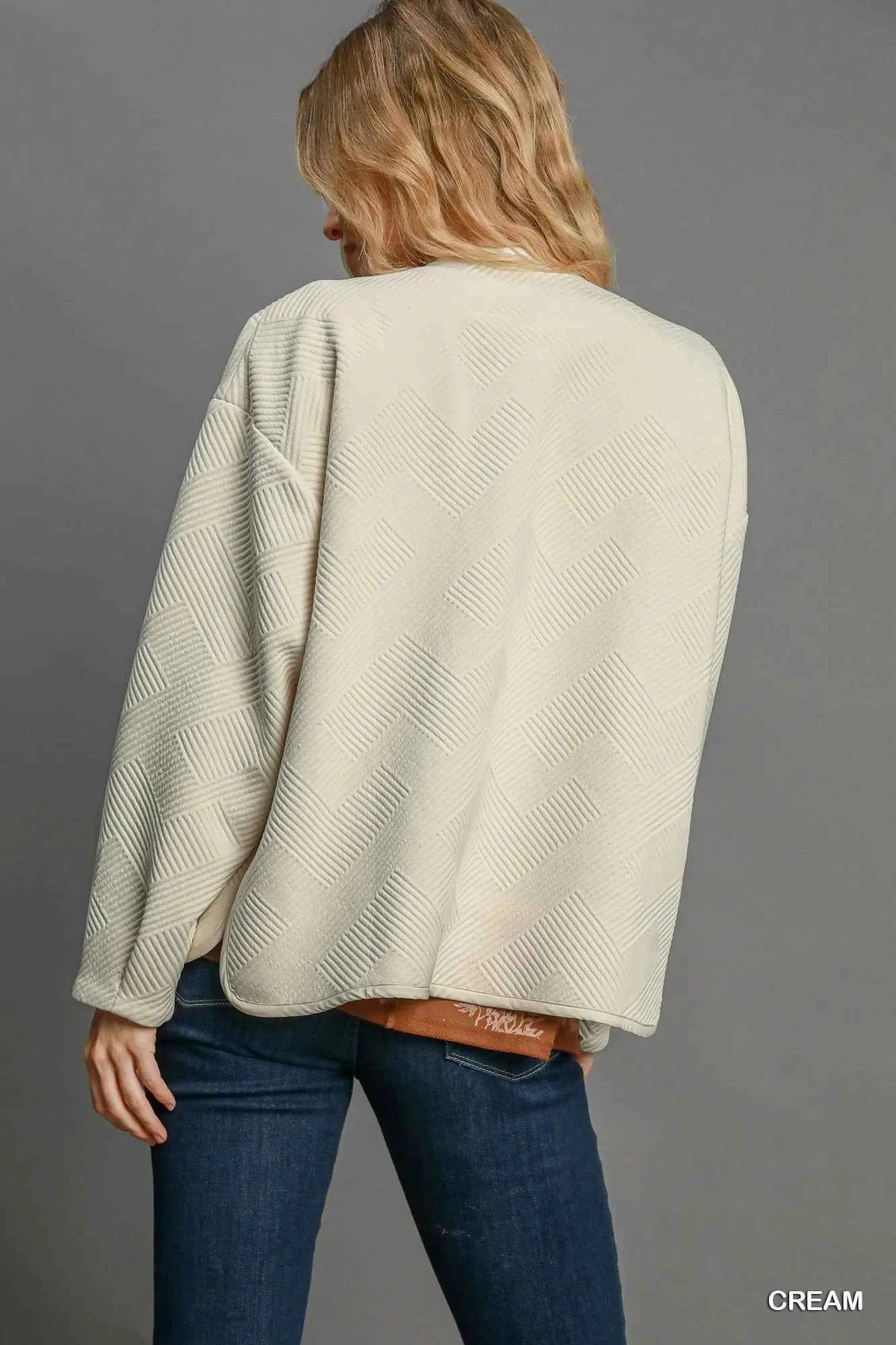 Umgee Textured Jacquard Jacket b3c05ec1-4a99-4421-8058-1d9190693184-Max-Origin