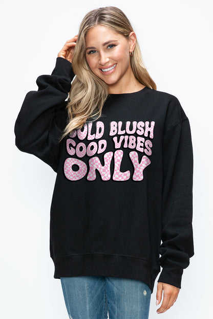 Simply Love Full Size Letter Graphic Round Neck Long Sleeve Sweatshirt